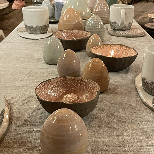 Drejade ägg påskpynt timmervikens keramik
